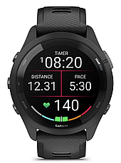 Смарт-годинник Garmin Forerunner 265 Black Bezel and Case with Black/Powder Gray Silicone Band, фото 3