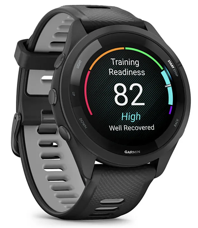 Смарт-годинник Garmin Forerunner 265 Black Bezel and Case with Black/Powder Gray Silicone Band, фото 1