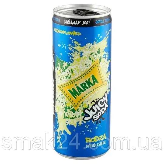Напій сильногазований із соком і зі смаком Бузини MARKA JUICY SODA 250 мл ж/б Угорщина