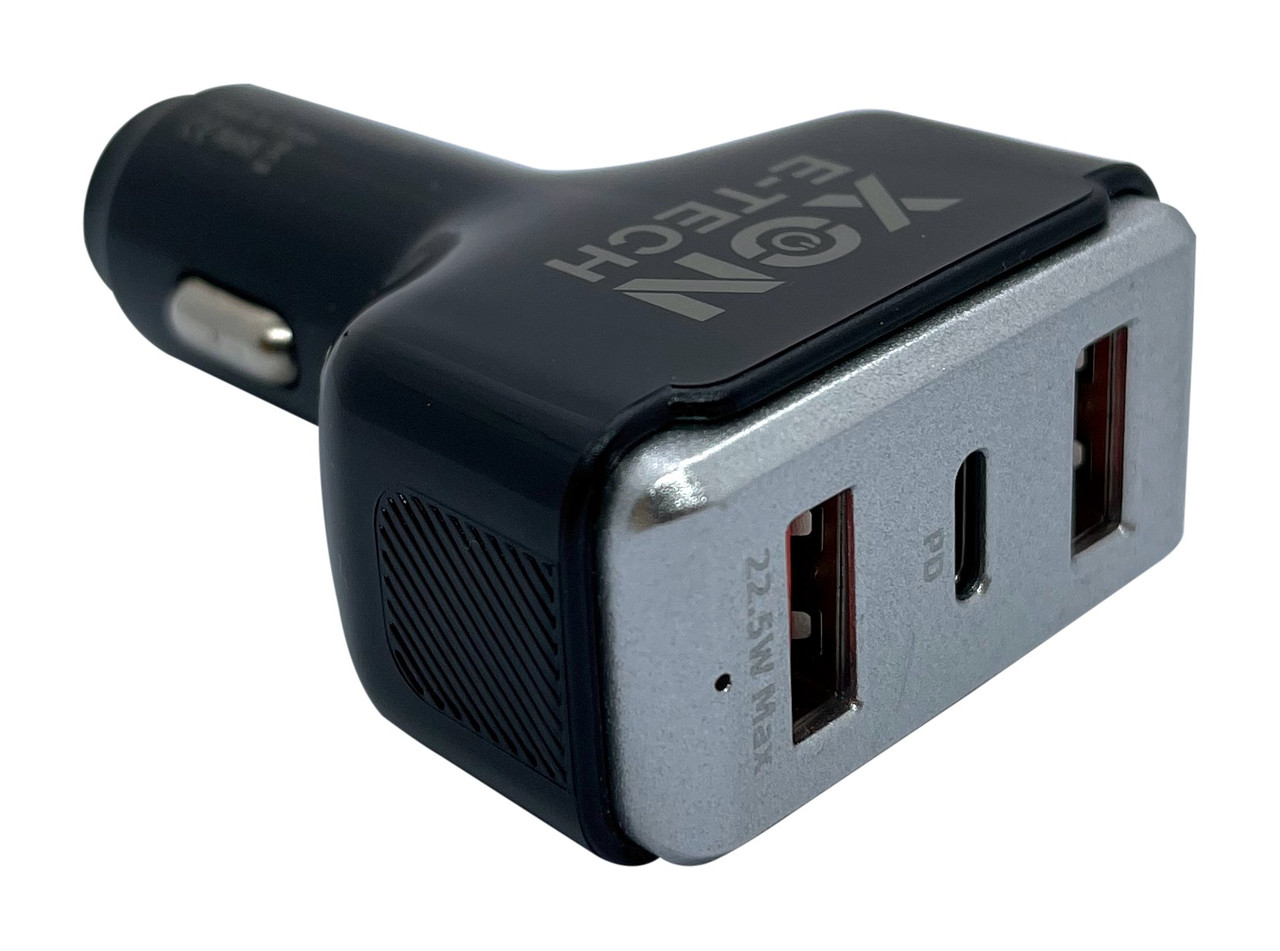 Автомобільний зарядний пристрій XON MaxCharge Type-C 75W (Type-C PD30 + 2 x Type-A 15V/1.5A) Black (CM2A1C75WB 3517)
