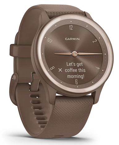 Смарт-годинник Garmin Vivomove Sport Cocoa Case and Silicone Band with Peach Gold Accents, фото 1