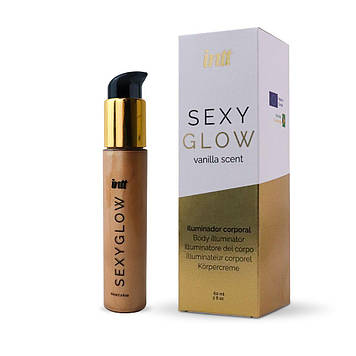 Крем-шимер для тіла Intt Sexy Glow (60 мл) з олією ши та ароматом ванілі, сяйна засмагла шкіра Bomba💣
