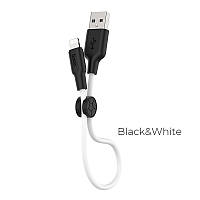 Дата кабель Hoco X21 Plus Silicone Lightning Cable (0.25m) (black_white) 35242