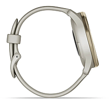 Смарт-годинник Garmin Vivomove Trend Cream Gold Stainless Steel Bezel with French Grey Case and Silicone Band, фото 5
