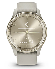 Смарт-годинник Garmin Vivomove Trend Cream Gold Stainless Steel Bezel with French Grey Case and Silicone Band, фото 3
