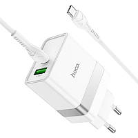 МЗП Hoco N21 Extension Speed Type-C + USB + Cable (Type-C to Type-C) PD 30W+QC3.0 (white) 34395