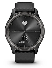 Смарт-годинник Garmin Vivomove Trend Slate stainless steel bezel with black case and silicone band, фото 4