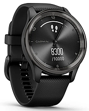 Смарт-годинник Garmin Vivomove Trend Slate stainless steel bezel with black case and silicone band