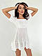 Базова ніжна жіноча літнє стильна літня сукня з натуральної тканини муслін з коротким рукавом, фото 2