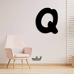 Панно Буква Q 15x13 см - Картини та лофт декор з дерева на стіну.