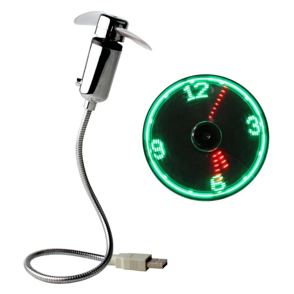 USB Clock Fan вентилятор із проєкцією часу