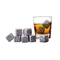 Кубики для охлаждения напитков 9 штук стеатитовые камни для охлаждения виски и коньяка Whiskey Stones