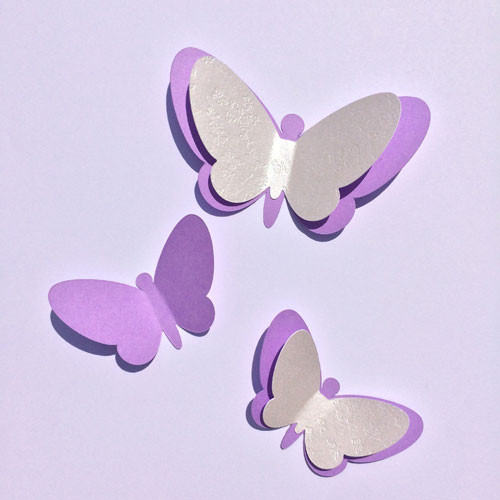 Набор декоративных бабочек 3d Сказка (двухслойные картонные скотч в комплекте) матовая картон Комплект 20 шт. - фото 3 - id-p319048858