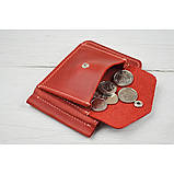 Шкіряний гаманець з притиском для грошей і монетницею GS 12,5*8,5 см червоний, фото 4