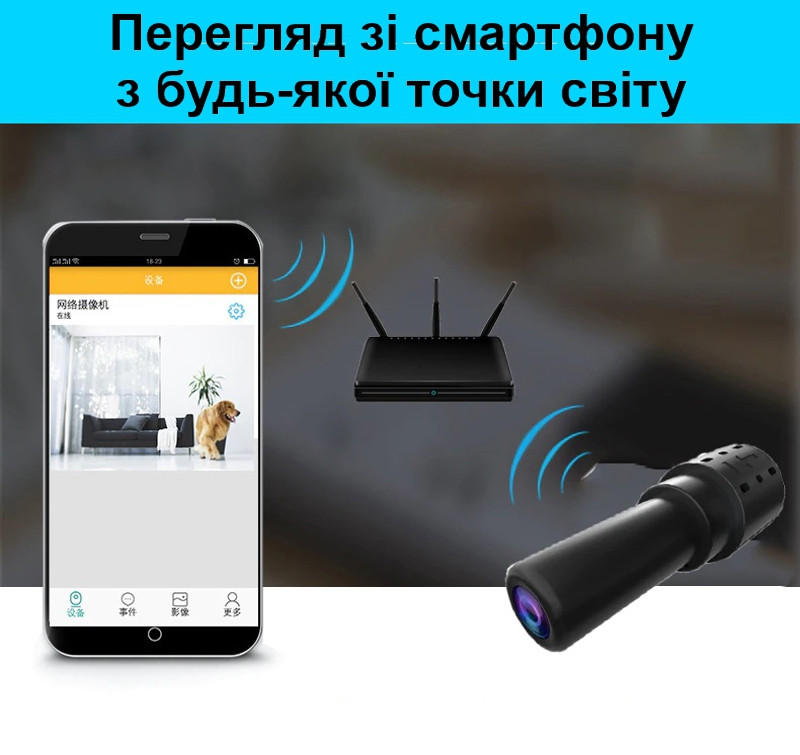 Wifi камера с записью и просмотром видео со смартфона мини вайфай видеокамера цилиндрическая Nectronix X14 - фото 4 - id-p1861158771