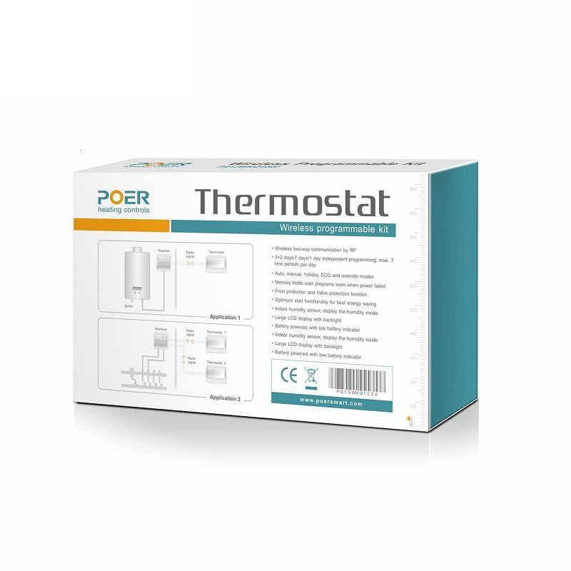 Комнатный термостат для котла беспроводной Poer PTC10 бытовой термостат с беспроводным терморегулятором - фото 5 - id-p1861158822