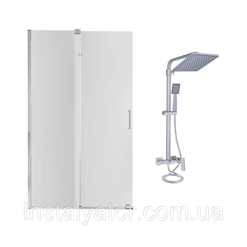 Готове рішення Qtap 13: Стіна Walk-In GLIDE, 120x190 + Душ. система, фото 1