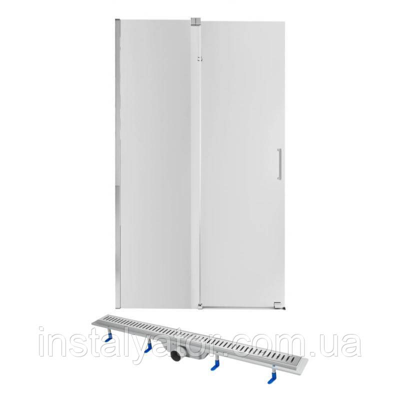 Готове рішення Qtap 16: Стіна Walk-In GLIDE, 120x190 + Лінійний трап 900 мм, фото 1