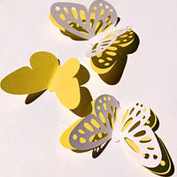 Декоративні 3Д метелики набір Ажур (двослойні метелики з картону) матові Набір 30 шт.
