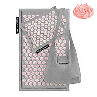 Коврик акупунктурный с подушкой 4FIZJO Eco Mat Аппликатор Кузнецова 68 x 42 см 4FJ0228 Grey/Pink