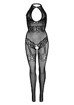 (SALE) Бодістокінг Leg Avenue Rhinestone Lace and Net Bodystocking OS Black, фото 4
