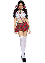 Костюм школярки Leg Avenue Miss Prep School S/M, топ, спідниця, краватка, бантики, фото 5