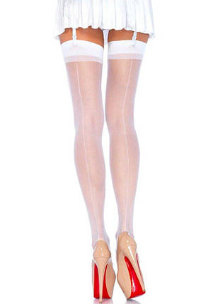 Прозорі панчохи зі швом Leg Avenue Sheer backseam stockings White, one size, фото 1