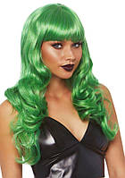 Хвилястий перуку Leg Avenue Misfit Long Wavy Wig Green, довгий, реалістичний вид, 61 см