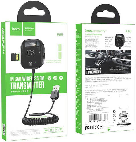 Купить Bluetooth адаптер Hoco E65 Unity Car BT5.0 FM Transmitter Black ...