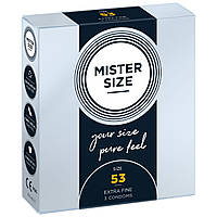 Розпад!!! Презервативи Mister Size — pure feel — 53 (3 шт) (термін 05.2026)