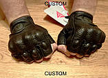 Рукавички без пальців ХL чорні шкіряні мото рукавиці, фото 3