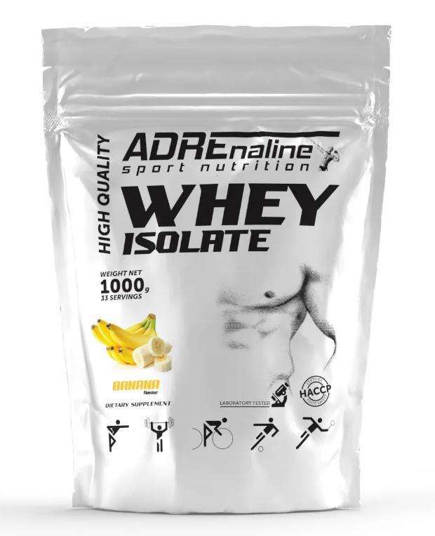 Протеїн ADRENALINE WHEY ISOLATE 1000 грамів Смак: Банан, фото 1