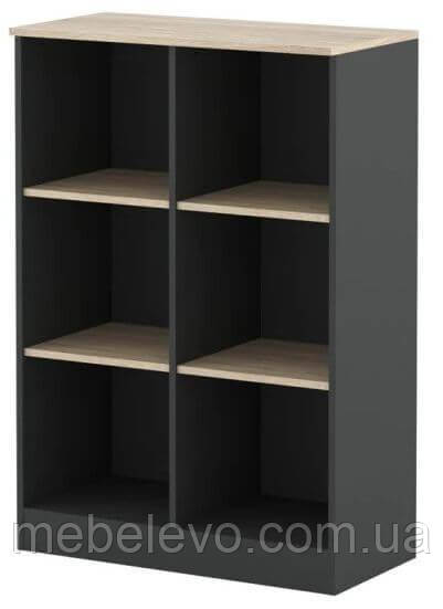 Тумба-стелаж Офіс Нью KOM80  1170х800х400мм антрацит + дуб сонома  Гербор