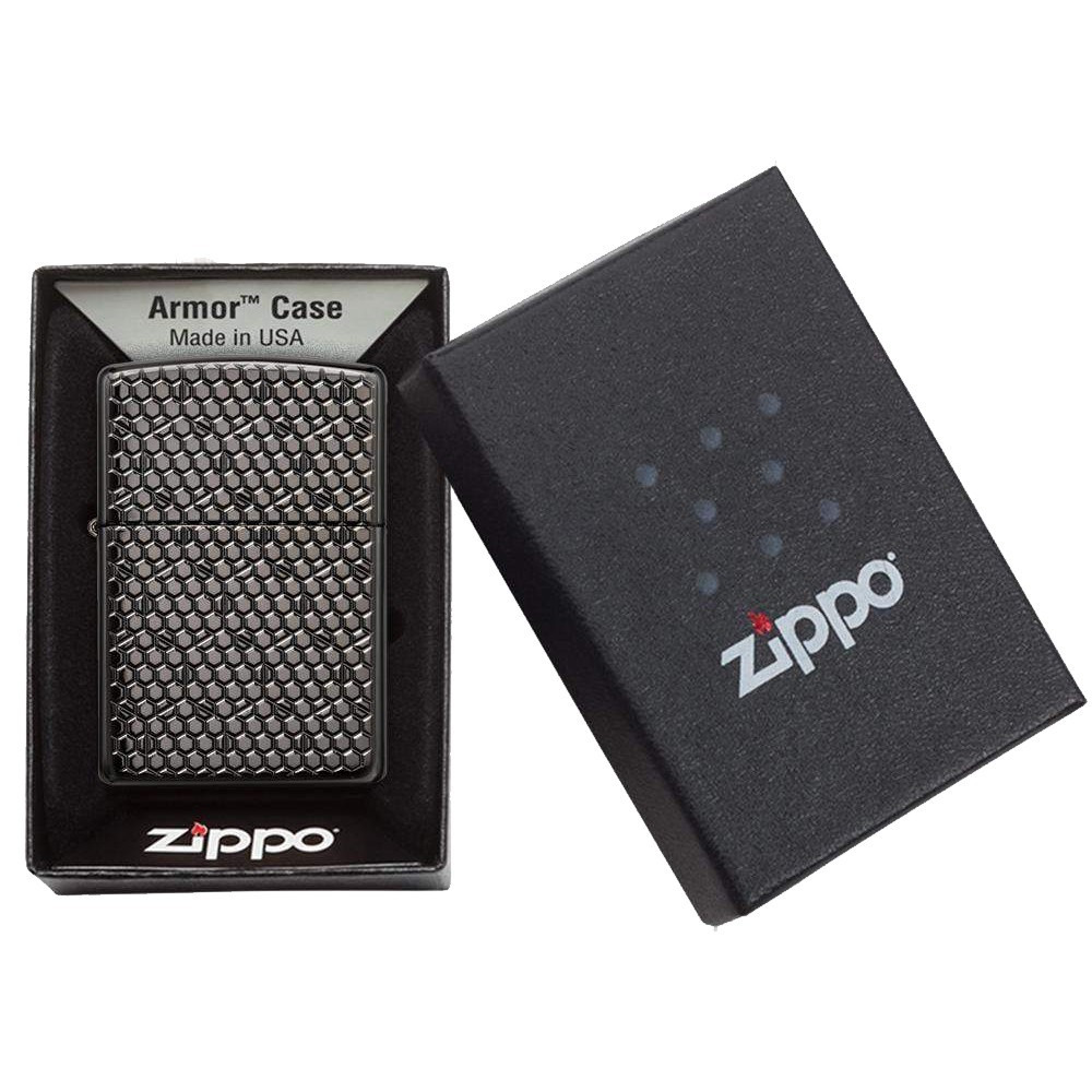 Зажигалка Zippo Armor Black Ice Hexagon Design 49021 (ID1861340635