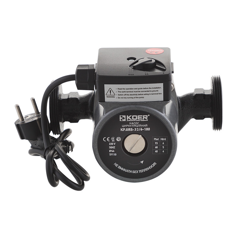 Насос циркуляційний Koer KP.GRS-32/6-180 (з гайками, кабелем і вилкою) (обмотка - мідь) (KP2899), фото 1