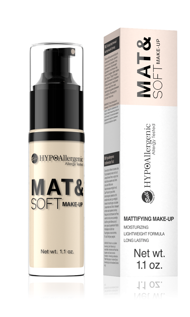 Гіпоалергенний тональний крем Bell Cosmetics HypoAllergenic Mat & Soft матуючий засіб № 01 Light Beige