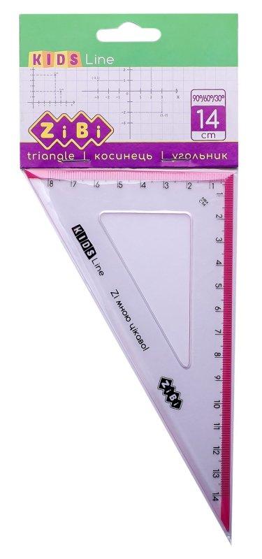 Кутник 140мм, 90 ° / 60 ° з рожевою смужкою, KIDS Line 12 шт в упаковці ZB.5622-10