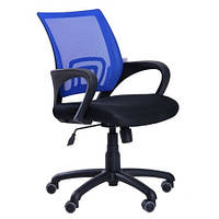 Кресло офисное Веб крестовина пластик механизм Tilt сетка Черная (AMF-ТМ) сидіння тканина А-1, спинка Сітка Синя