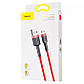 Кабель Baseus USB – Micro 1м 2.4А двобічний штекер мікро Cafule CAMKLF-B09 RED, фото 5