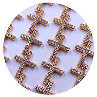 Сережки-гвоздики XР. Позолота 18К. Камені: білий циркон. Довжина: 12 мм. Ширина: 10 мм.