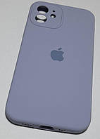Силиконовый чехол для iPhone 12 в серо-голубом цвете