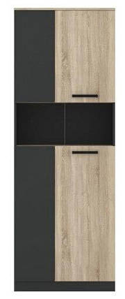 Пенал Офіс Нью REG4D 2240х800х400мм антрацит + дуб сонома Гербор, фото 1