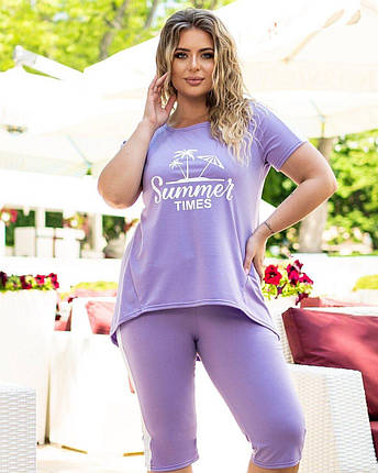 Літній жіночий костюм, тканина "Трикотаж двунитка" 50, 52, 54, 56, 58, 60, 62 размер 50, фото 1