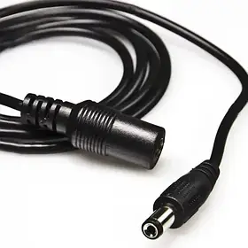 Роз'єм DC Power, подовжувач Female х Male (5.5x2.1mm), 1 м. Подовжувач кабелю живлення акваріумних світильників