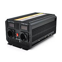 Інвертор напруги POWERMASTER, 24V/220V, 1800W з модифікованою синусоїдою, 2 Shuko, клемами