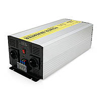 Інвертор напруги RITAR RSC-4000, 12V/220V, 4000W з правильною синусоїдою, 2xShuko, 1xUSB, клемні дроти,