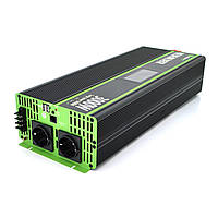 Інвертор напруги Solinved SLVP-3000, 12V/220V, 3000 W з правильною синусоїдою, 2Shuko, 2 USB, клемні