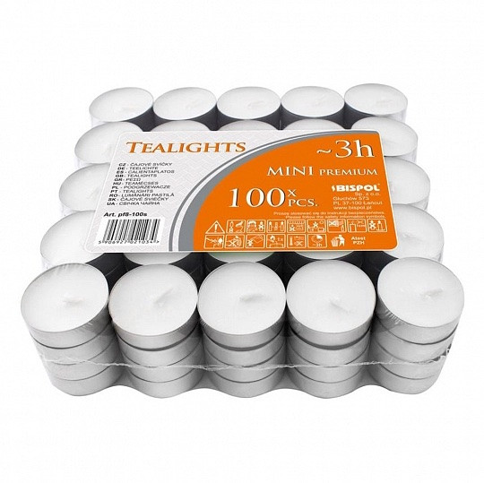 Свічки парафінові 40х10мм чайні/таблетка, горіння 3 години, ціна за паковання (100 шт.), без повернення/обміну