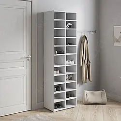 Високий стелаж під взуття на 22 комірки Зручна взуттєва полиця з ЛДСП Обувниці відкритого типу в передпокій