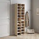 Високий стелаж під взуття на 22 комірки Зручна взуттєва полиця з ЛДСП Обувниці відкритого типу в передпокій, фото 3